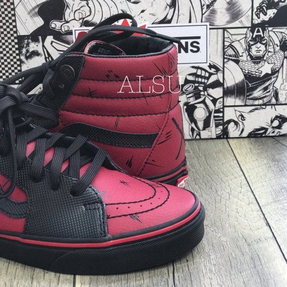 NWT VANS&Marvel SK8-HI Deadpool Black W AUTHENTIC - Picture 6 of 8